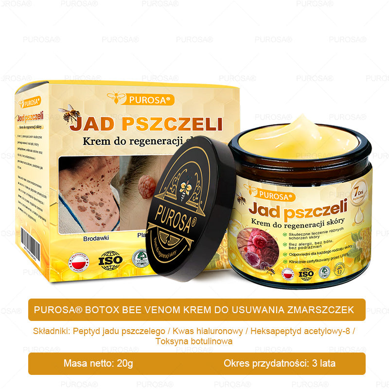 🌟PUROSA® Krem z Jadem Pszczelim do Regeneracji Skóry🐝|Kompleksowe rozwiązanie na uporczywe problemy skórne, takie jak starzenie się, egzema, blizny i łuszczyca