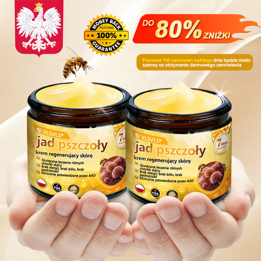 VLSVLS® Krem z jadem pszczelim do regeneracji skóry (👨‍⚕‍ odpowiedni dla wszystkich grup wiekowych, polecany przez AAD) 💎