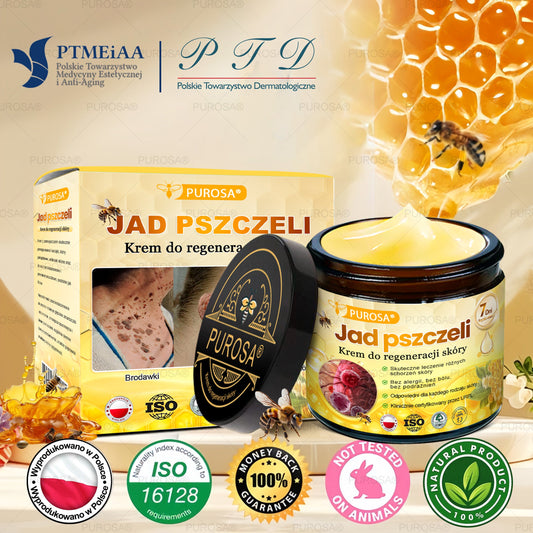 💎PUROSA® Krem z Jadem Pszczelim do Regeneracji Skóry🐝｜Kompleksowe rozwiązanie na uporczywe problemy skórne, takie jak starzenie się, egzema, blizny i łuszczyca